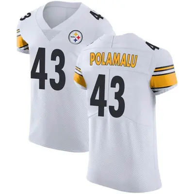 Men's Elite Troy Polamalu Pittsburgh Steelers White Vapor Untouchable Jersey