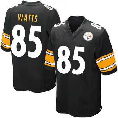Men's Game Duece Watts Pittsburgh Steelers Black Team Color Jersey