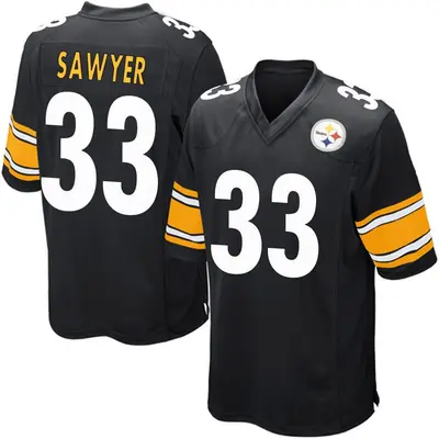 Men's Game Jack Sawyer Pittsburgh Steelers Black Team Color Jersey