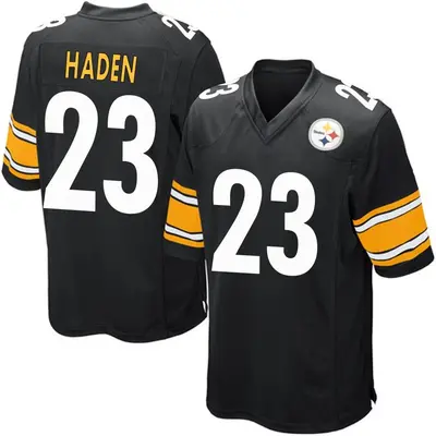 Men's Game Joe Haden Pittsburgh Steelers Black Team Color Jersey