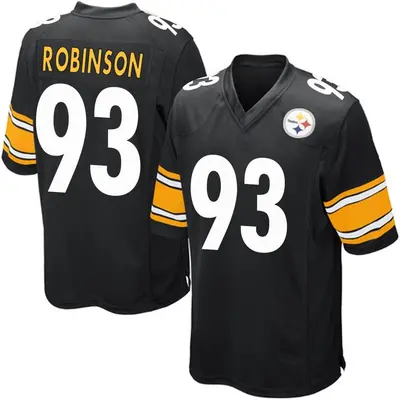 Men's Game Mark Robinson Pittsburgh Steelers Black Team Color Jersey