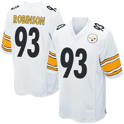 Men's Game Mark Robinson Pittsburgh Steelers White Jersey