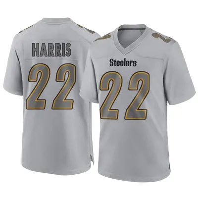 Men's Game Najee Harris Pittsburgh Steelers Gray Atmosphere Fashion Jersey