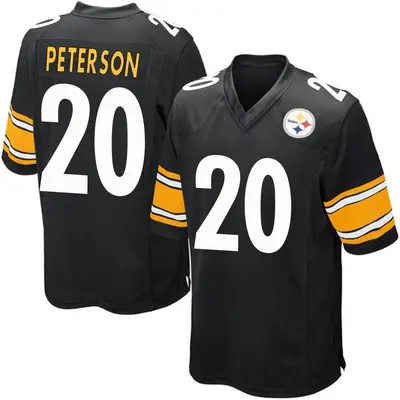 Men's Game Patrick Peterson Pittsburgh Steelers Black Team Color Jersey