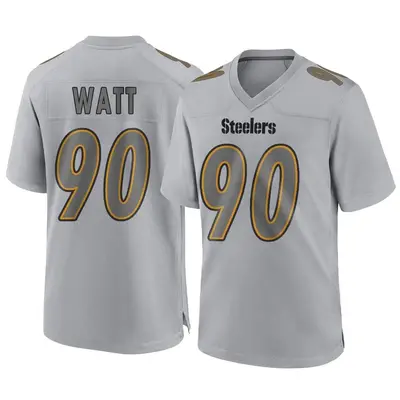 Men's Game T.J. Watt Pittsburgh Steelers Gray Atmosphere Fashion Jersey
