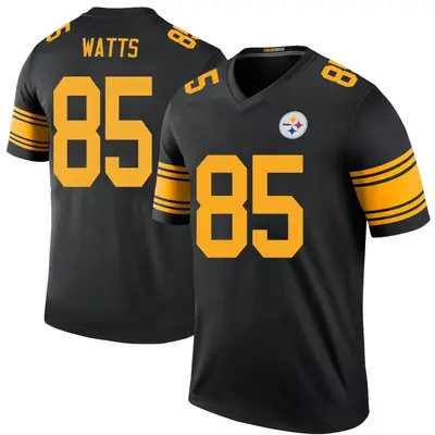 Men's Legend Duece Watts Pittsburgh Steelers Black Color Rush Jersey