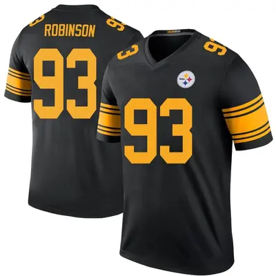 Men's Legend Mark Robinson Pittsburgh Steelers Black Color Rush Jersey