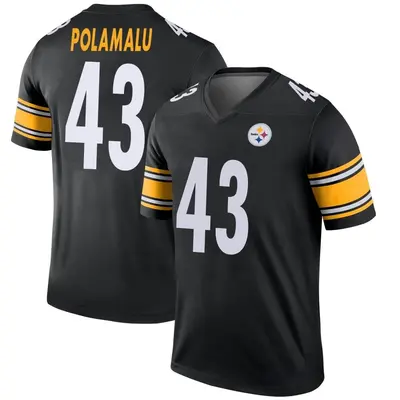 Men's Legend Troy Polamalu Pittsburgh Steelers Black Jersey