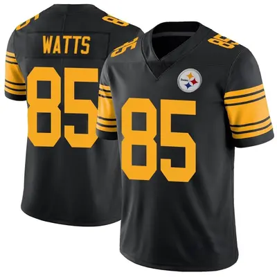 Men's Limited Duece Watts Pittsburgh Steelers Black Color Rush Jersey