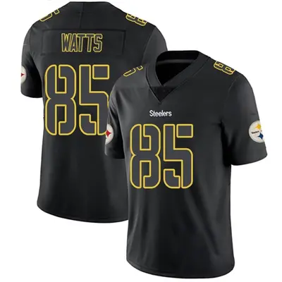 Men's Limited Duece Watts Pittsburgh Steelers Black Impact Jersey