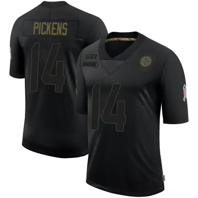 Men's Limited George Pickens Pittsburgh Steelers Black 2020 Salute To Service Jersey