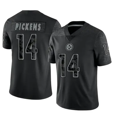Men's Limited George Pickens Pittsburgh Steelers Black Reflective Jersey