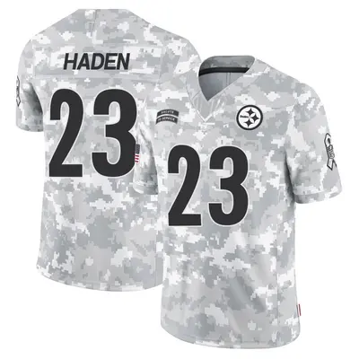 Men's Limited Joe Haden Pittsburgh Steelers Arctic Camo 2024 Salute to Service Jersey