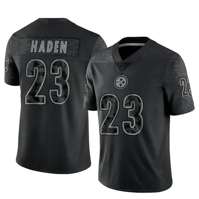 Men's Limited Joe Haden Pittsburgh Steelers Black Reflective Jersey