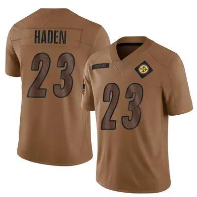 Men's Limited Joe Haden Pittsburgh Steelers Brown 2023 Salute To Service Jersey