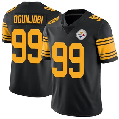 Men's Limited Larry Ogunjobi Pittsburgh Steelers Black Color Rush Jersey