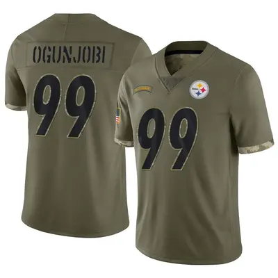 Men's Limited Larry Ogunjobi Pittsburgh Steelers Olive 2022 Salute To Service Jersey