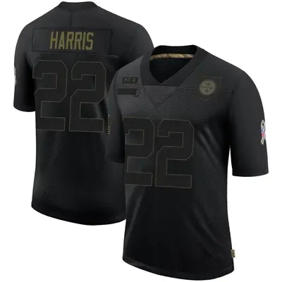 Men's Limited Najee Harris Pittsburgh Steelers Black 2020 Salute To Service Jersey