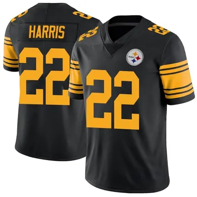 Men's Limited Najee Harris Pittsburgh Steelers Black Color Rush Jersey