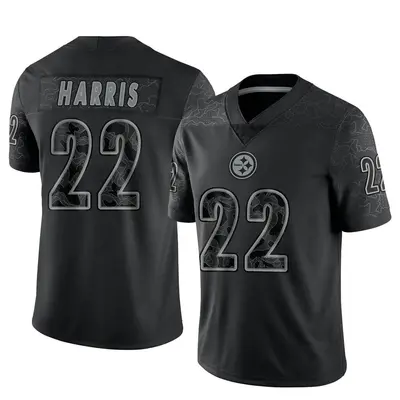 Men's Limited Najee Harris Pittsburgh Steelers Black Reflective Jersey