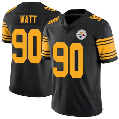 Men's Limited T.J. Watt Pittsburgh Steelers Black Color Rush Jersey