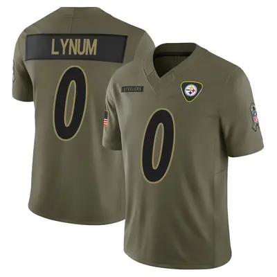 Men's Limited Tamon Lynum Pittsburgh Steelers Olive 2025 Salute to Service Jersey
