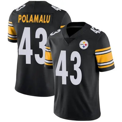 Men's Limited Troy Polamalu Pittsburgh Steelers Black Team Color Vapor Untouchable Jersey