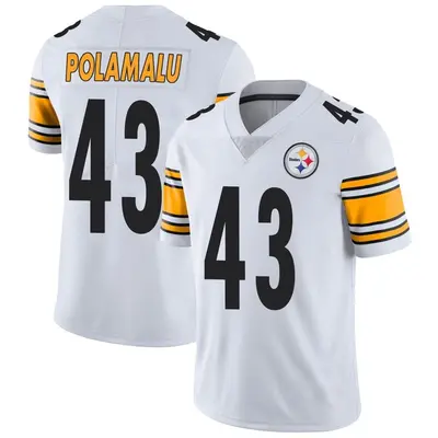 Men's Limited Troy Polamalu Pittsburgh Steelers White Vapor Untouchable Jersey
