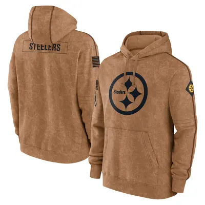Men's Pittsburgh Steelers Brown 2023 Salute to Service Club Pullover Hoodie