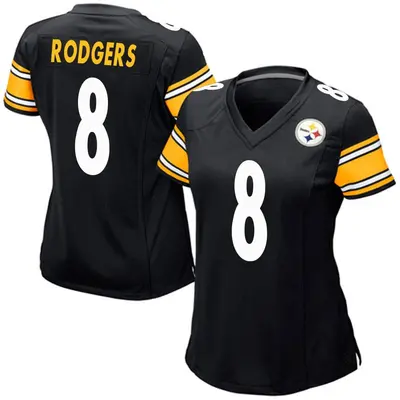 Women's Game Aaron Rodgers Pittsburgh Steelers Black Team Color Jersey