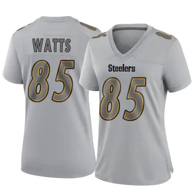 Women's Game Duece Watts Pittsburgh Steelers Gray Atmosphere Fashion Jersey