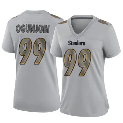 Women's Game Larry Ogunjobi Pittsburgh Steelers Gray Atmosphere Fashion Jersey
