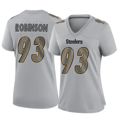 Women's Game Mark Robinson Pittsburgh Steelers Gray Atmosphere Fashion Jersey