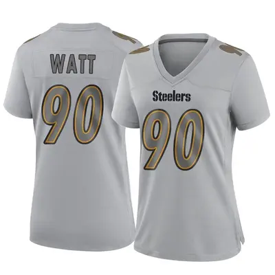 Women's Game T.J. Watt Pittsburgh Steelers Gray Atmosphere Fashion Jersey