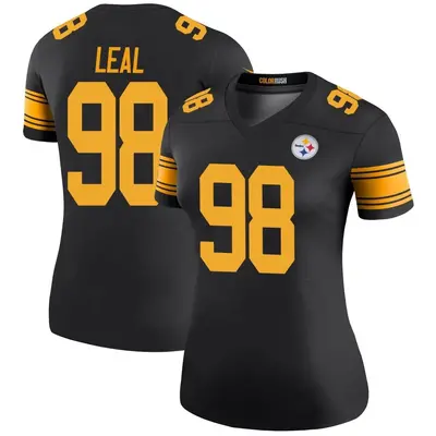 Women's Legend DeMarvin Leal Pittsburgh Steelers Black Color Rush Jersey