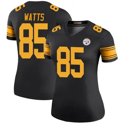 Women's Legend Duece Watts Pittsburgh Steelers Black Color Rush Jersey