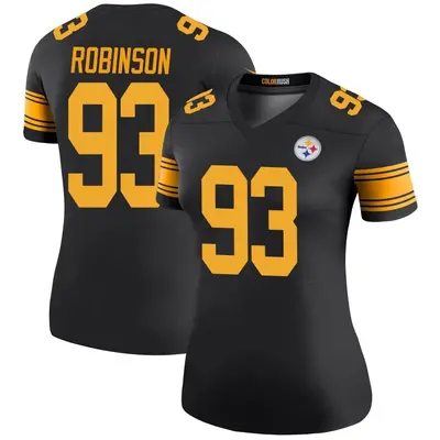 Women's Legend Mark Robinson Pittsburgh Steelers Black Color Rush Jersey