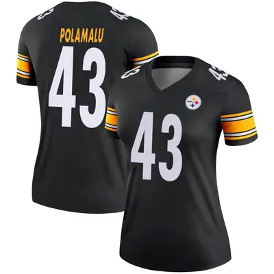Women's Legend Troy Polamalu Pittsburgh Steelers Black Jersey