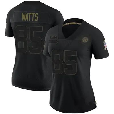 Women's Limited Duece Watts Pittsburgh Steelers Black 2020 Salute To Service Jersey