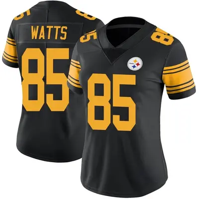 Women's Limited Duece Watts Pittsburgh Steelers Black Color Rush Jersey
