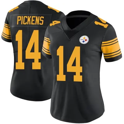 Women's Limited George Pickens Pittsburgh Steelers Black Color Rush Jersey