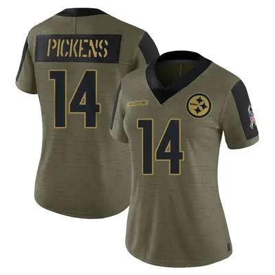 Women's Limited George Pickens Pittsburgh Steelers Olive 2021 Salute To Service Jersey