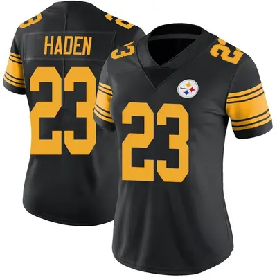 Women's Limited Joe Haden Pittsburgh Steelers Black Color Rush Jersey