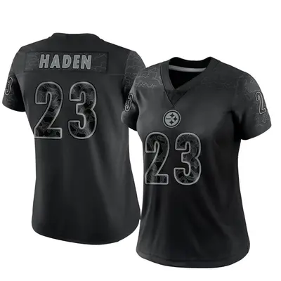 Women's Limited Joe Haden Pittsburgh Steelers Black Reflective Jersey