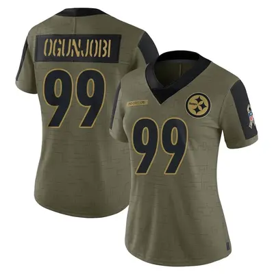 Women's Limited Larry Ogunjobi Pittsburgh Steelers Olive 2021 Salute To Service Jersey