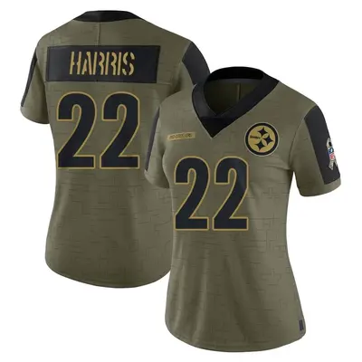 Women's Limited Najee Harris Pittsburgh Steelers Olive 2021 Salute To Service Jersey