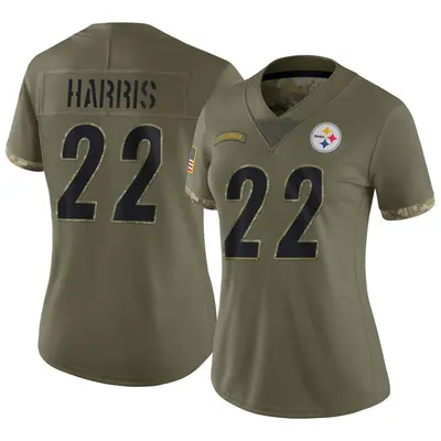 Women's Limited Najee Harris Pittsburgh Steelers Olive 2022 Salute To Service Jersey