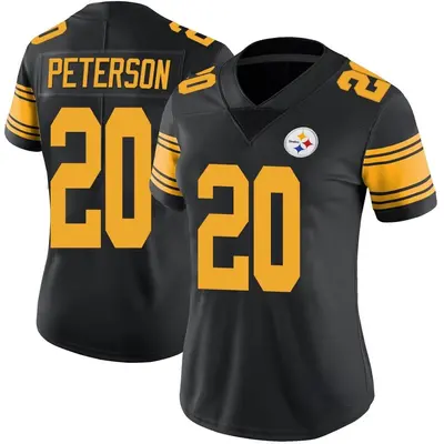 Women's Limited Patrick Peterson Pittsburgh Steelers Black Color Rush Jersey
