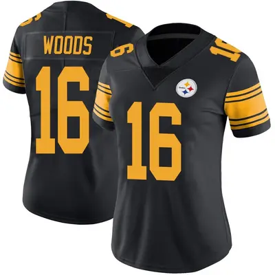 Women's Limited Robert Woods Pittsburgh Steelers Black Color Rush Jersey