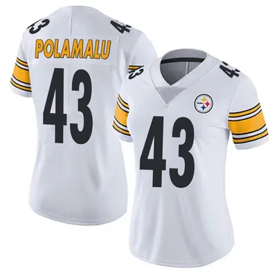 Women's Limited Troy Polamalu Pittsburgh Steelers White Vapor Untouchable Jersey